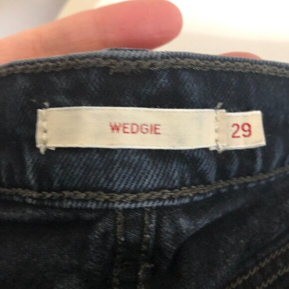 Levi's Wedge Dark Wash Straight Leg Button Front Denim Jeans Size 29 - Picture 4 of 5